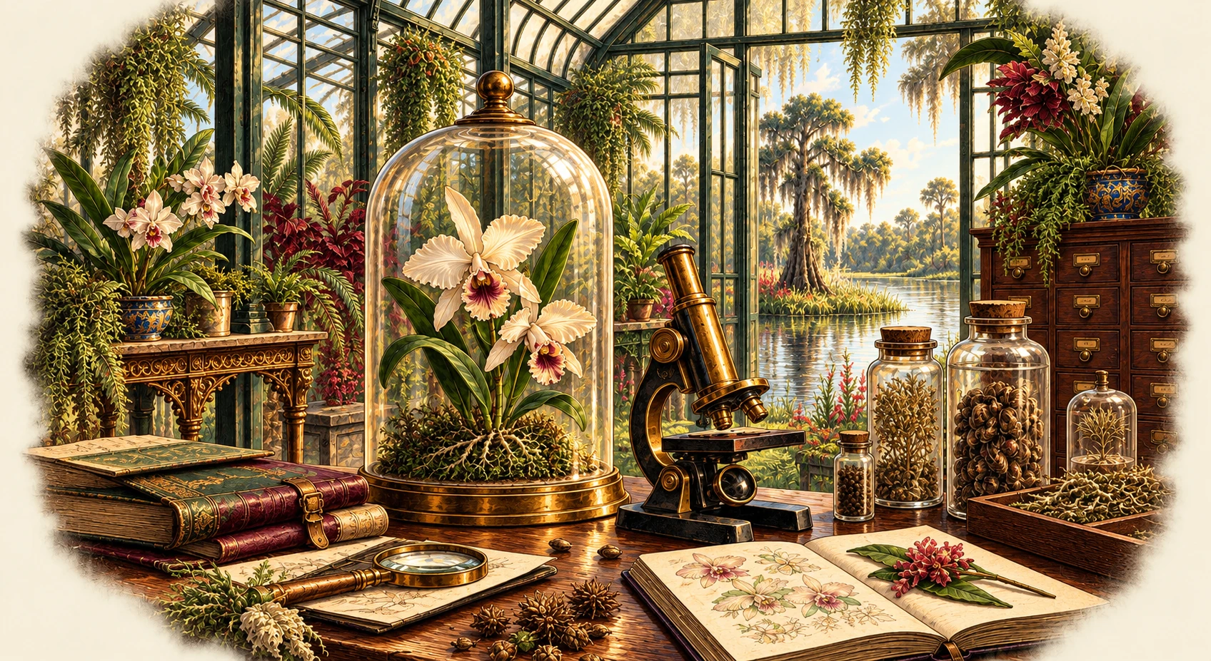 Color illustration inspired by Seeds from Nowhere: the botanical study